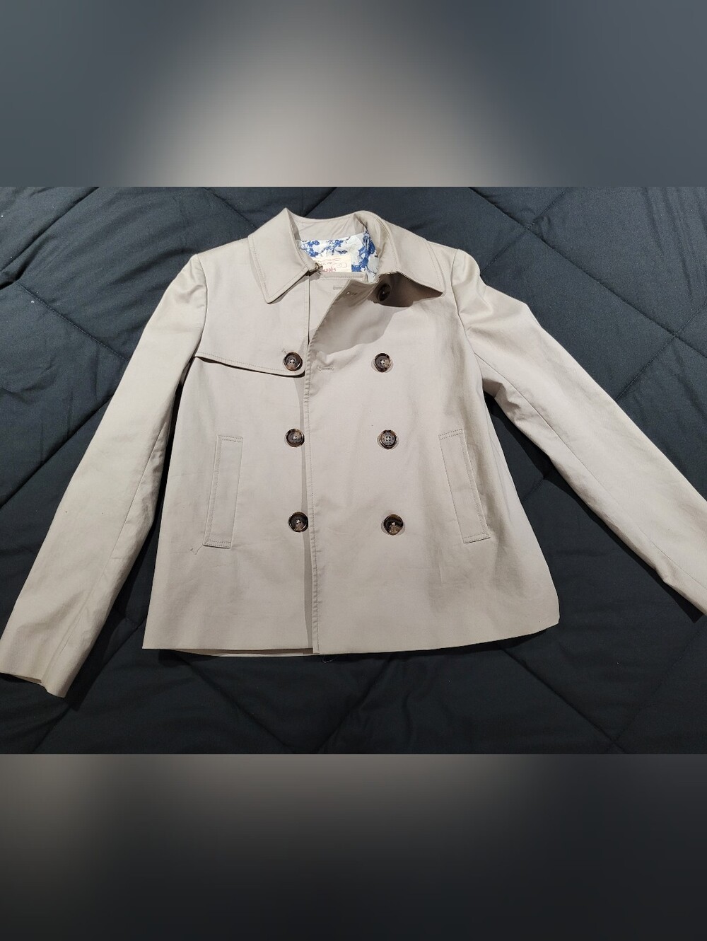 Brooks Brothers Women's Double-Breasted Light Beige Blazer Jacket